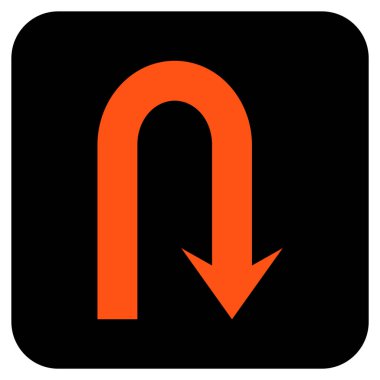 Geri düz kare vektör simge açmak