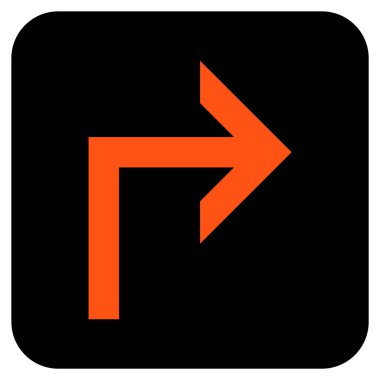 Vektör simge düz kare sağa dönün