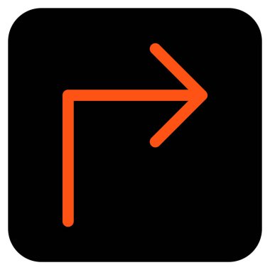 Vektör simge düz kare sağa dönün