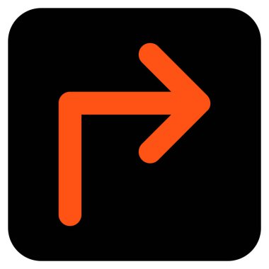 Vektör simge düz kare sağa dönün