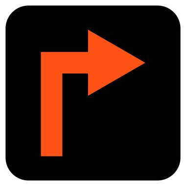 Vektör simge düz kare sağa dönün