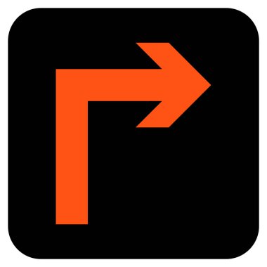 Vektör simge düz kare sağa dönün