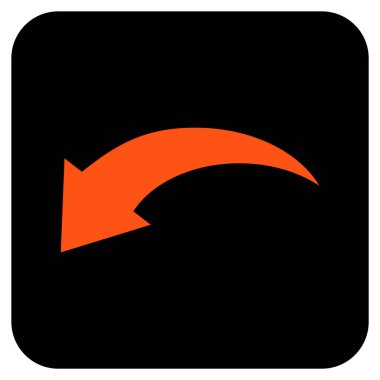 Düz kare vektör simgesi geri al