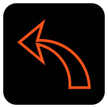 Düz kare vektör simgesi geri al