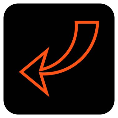 Düz kare vektör simgesi geri al