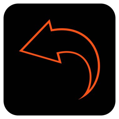 Düz kare vektör simgesi geri al