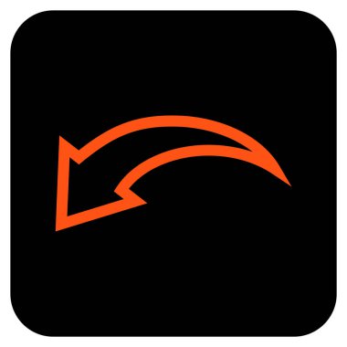 Düz kare vektör simgesi geri al