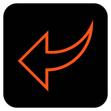 Düz kare vektör simgesi geri al