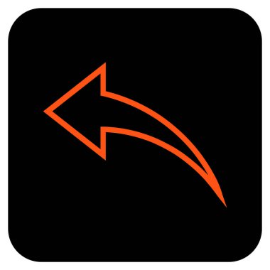 Düz kare vektör simgesi geri al