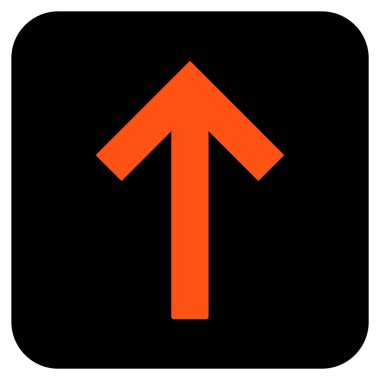 Yukarı ok düz kare vektör simgesi
