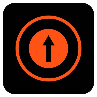 Yukarı yönlü ok düz kare vektör simgesi