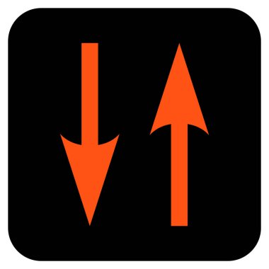 Dikey Exchange oklar düz kare vektör simgesi