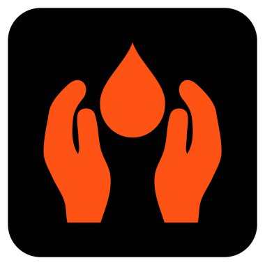 Su bakımı düz kare vektör simgesi