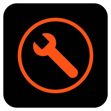 İngiliz anahtarı düz kare vektör simgesi