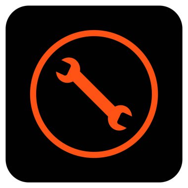 İngiliz anahtarı düz kare vektör simgesi