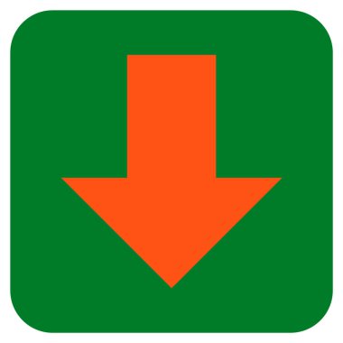 Düz aşağı ok vektör simgesi kare