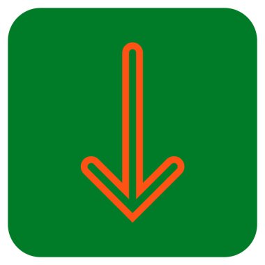 Düz aşağı ok vektör simgesi kare