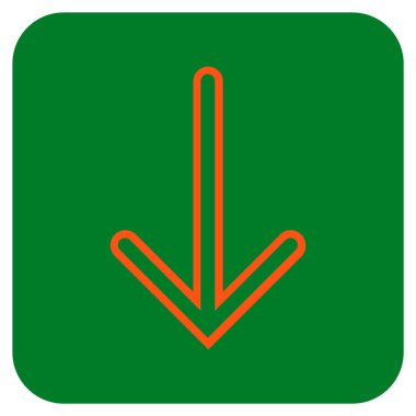 Düz aşağı ok vektör simgesi kare