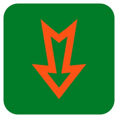 Düz aşağı ok vektör simgesi kare