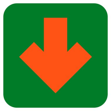 Düz aşağı ok vektör simgesi kare