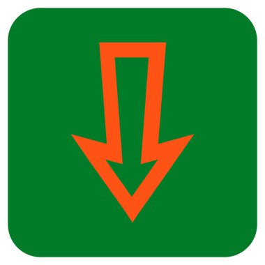 Düz aşağı ok vektör simgesi kare