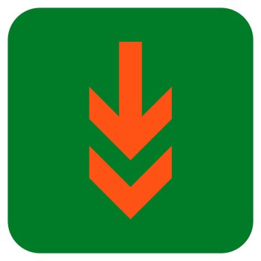 Düz aşağı ok vektör simgesi kare