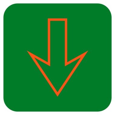 Düz aşağı ok vektör simgesi kare