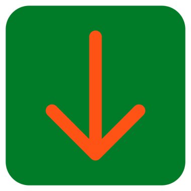 Düz aşağı ok vektör simgesi kare