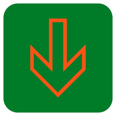 Düz aşağı ok vektör simgesi kare