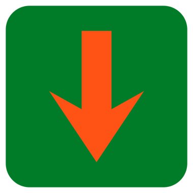 Düz aşağı ok vektör simgesi kare