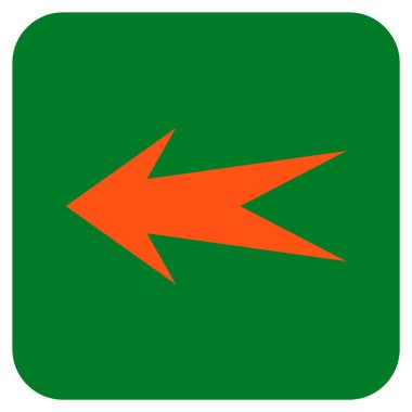 Düz sol ok vektör simgesi kare