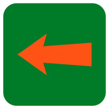 Düz sol ok vektör simgesi kare