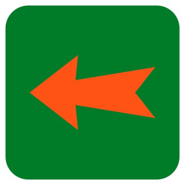 Düz sol ok vektör simgesi kare