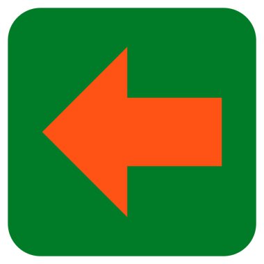 Düz sol ok vektör simgesi kare