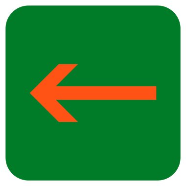 Düz sol ok vektör simgesi kare