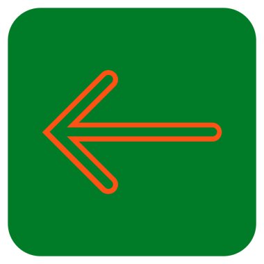 Düz sol ok vektör simgesi kare