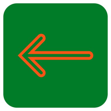 Düz sol ok vektör simgesi kare