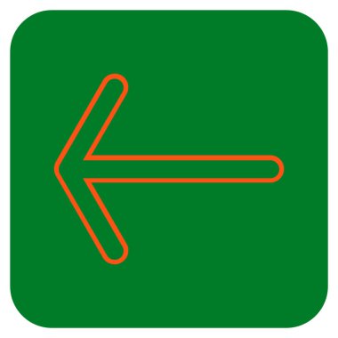 Düz sol ok vektör simgesi kare