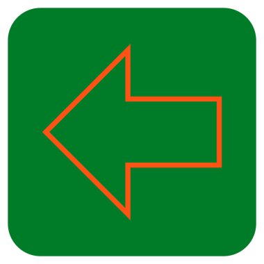 Düz sol ok vektör simgesi kare