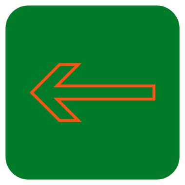 Düz sol ok vektör simgesi kare