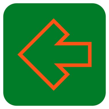 Düz sol ok vektör simgesi kare