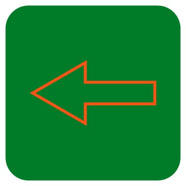 Düz sol ok vektör simgesi kare