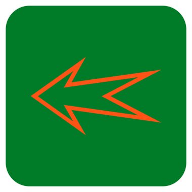 Düz sol ok vektör simgesi kare