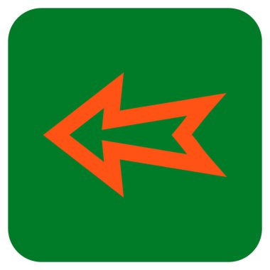 Düz sol ok vektör simgesi kare