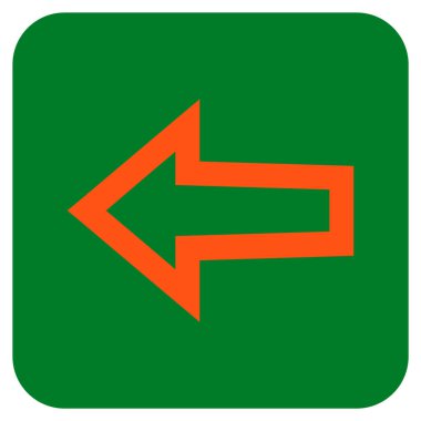 Düz sol ok vektör simgesi kare