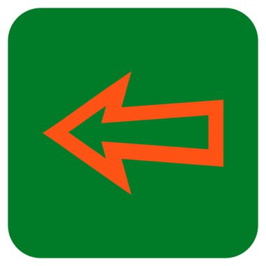 Düz sol ok vektör simgesi kare