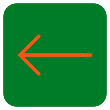 Düz sol ok vektör simgesi kare