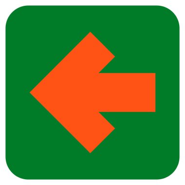 Düz sol ok vektör simgesi kare