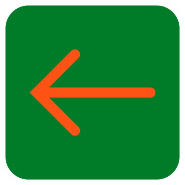 Düz sol ok vektör simgesi kare