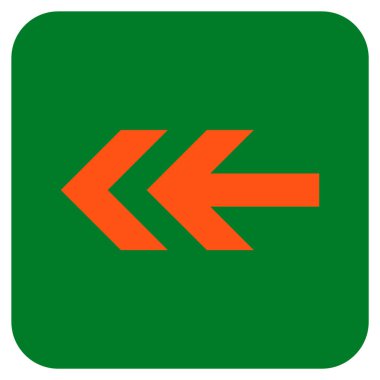 Düz sol ok vektör simgesi kare